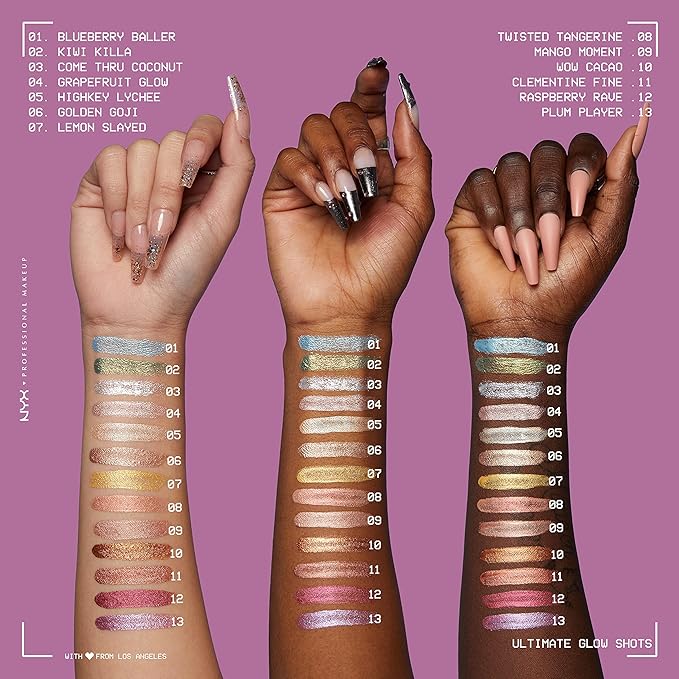 NYX PROFESSIONAL MAKEUP Ultimate Glow Shots, Liquid Eyeshadow, Long-Lasting Shimmer Eye Shadow with Vitamin C - Come Thru Coconut