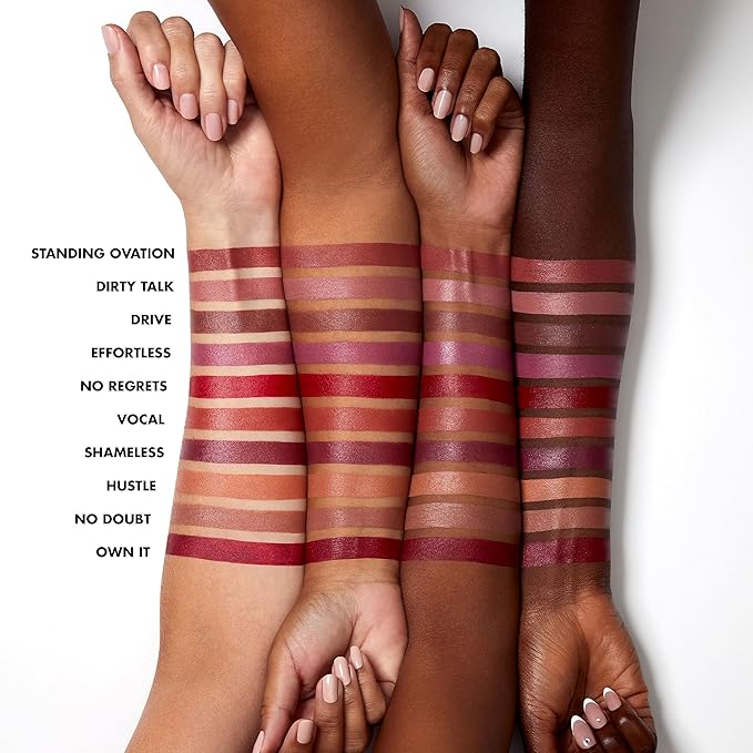 e.l.f. O Face Satin Lipstick, Richly Pigmented, Nourishing & Long-Lasting Creamy Lipstick, Infused With Jojoba, Vegan & Cruelty-Free, Effortless