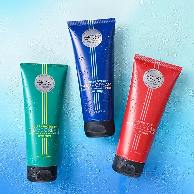 eos UltraProtect Men’s Shave Cream- Sensitive, 24-Hour Hydration, Unscented, Non-Foaming Formula, 7 fl oz