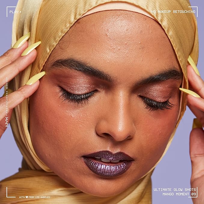 NYX PROFESSIONAL MAKEUP Ultimate Glow Shots, Liquid Eyeshadow, Long-Lasting Shimmer Eye Shadow with Vitamin C - Mango Moment