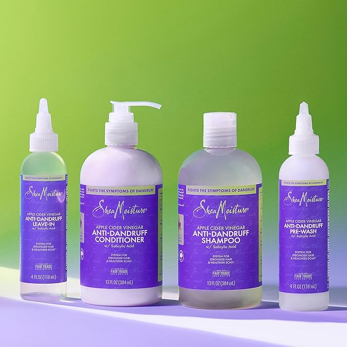 SheaMoisture Hair Care System Anti-Dandruff For Stronger Hair & Healthier Scalp Conditioner Formulated With Apple Cider Vinegar And Fair Trade Shea Butter 13oz