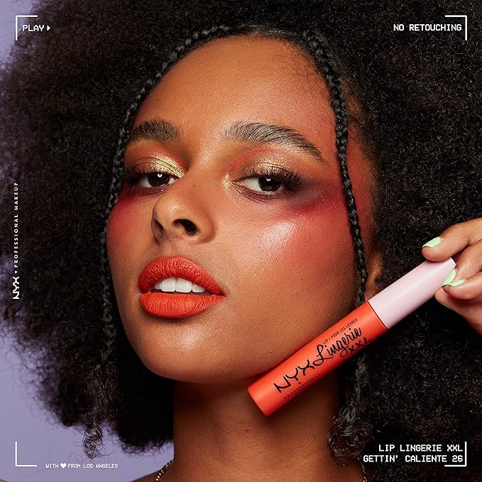 NYX PROFESSIONAL MAKEUP Lip Lingerie XXL Matte Liquid Lipstick - Gettin Caliente (Bright Red Orange)