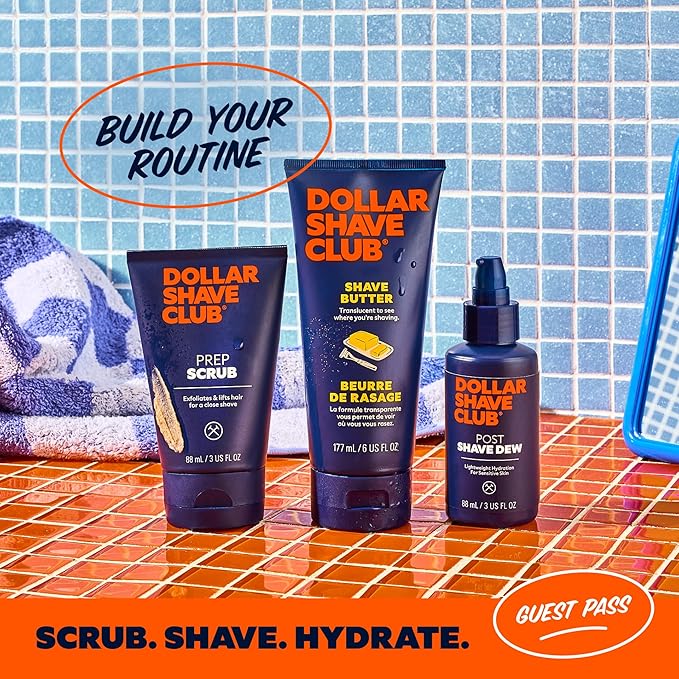 Dollar Shave Club | The Guest Pass Shave Set | 2 Swift Rinse Refill Cartridges, 1 Handle (Black), 1 Razor Cover