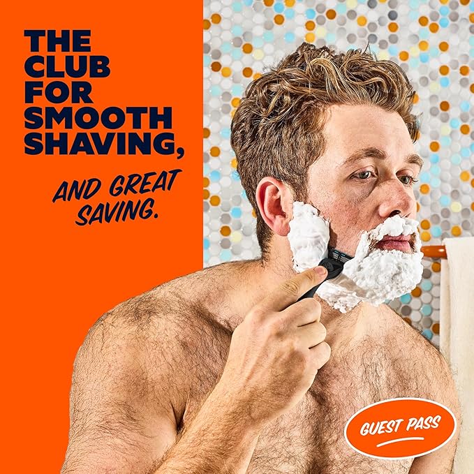 Dollar Shave Club | The Guest Pass Shave Set | 2 Swift Rinse Refill Cartridges, 1 Handle (Black), 1 Razor Cover