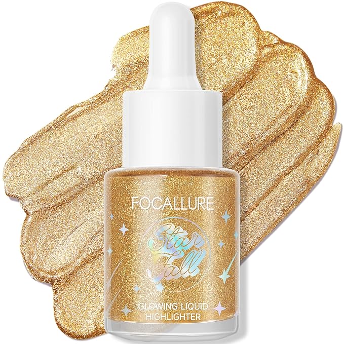 FOCALLURE Starfall Glowing Liquid Highlighter, Shimmering Body Oil,