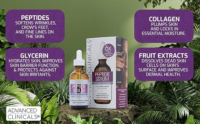 Advanced clinicals peptide facial serum