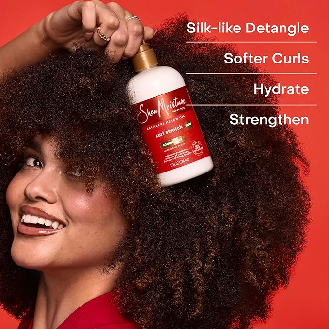 SheaMoisture Curl Stretch Conditioner Kalahari Melon Oil Infused with Hyaluronic Serum, Hydration Hero Deeply Moisturizes and Repairs Damage, for Easy Detangling and Styling 13 Fl Oz