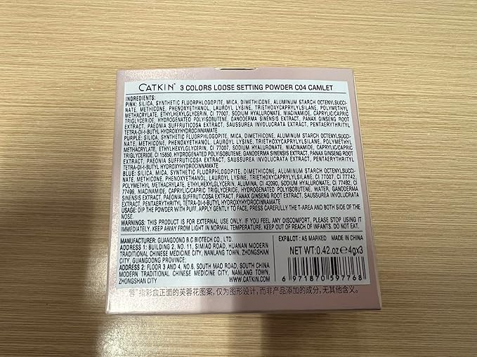 CATKIN Poreless Finish Loose Setting Powder Makeup, Translucent Velour Puff 42 oz