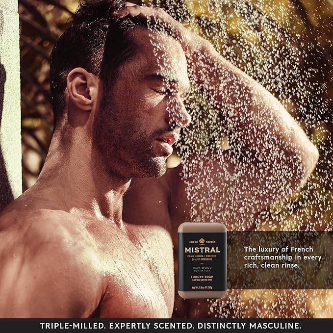 Mistral Bar Soap, Teak Wood, Large Bar