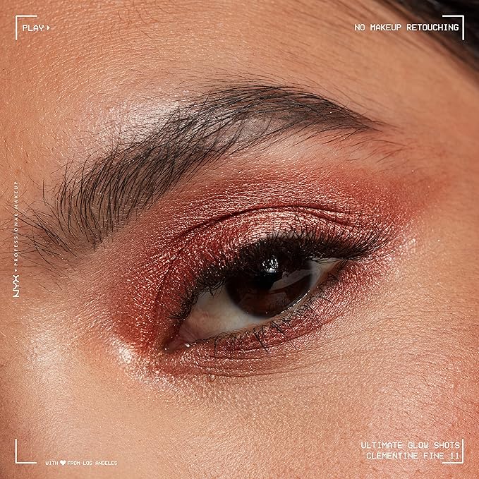 NYX PROFESSIONAL MAKEUP Ultimate Glow Shots, Liquid Eyeshadow, Long-Lasting Shimmer Eye Shadow with Vitamin C - Clementine Fine