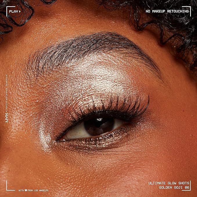 NYX PROFESSIONAL MAKEUP Ultimate Glow Shots, Liquid Eyeshadow, Long-Lasting Shimmer Eye Shadow with Vitamin C - Golden Goji