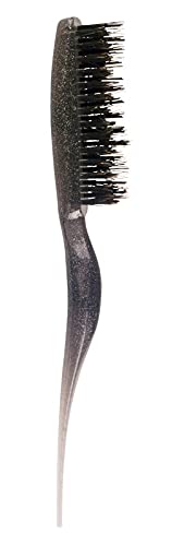 Cricket Amped Up Teasing Hair Brush - Adds Major Volume and Shine, Heat Resistant, Ideal for Slick Back, Updos, and Detangling All Hair Types, Ergonomic Handle and Sectioning Tip, Sparkle Black