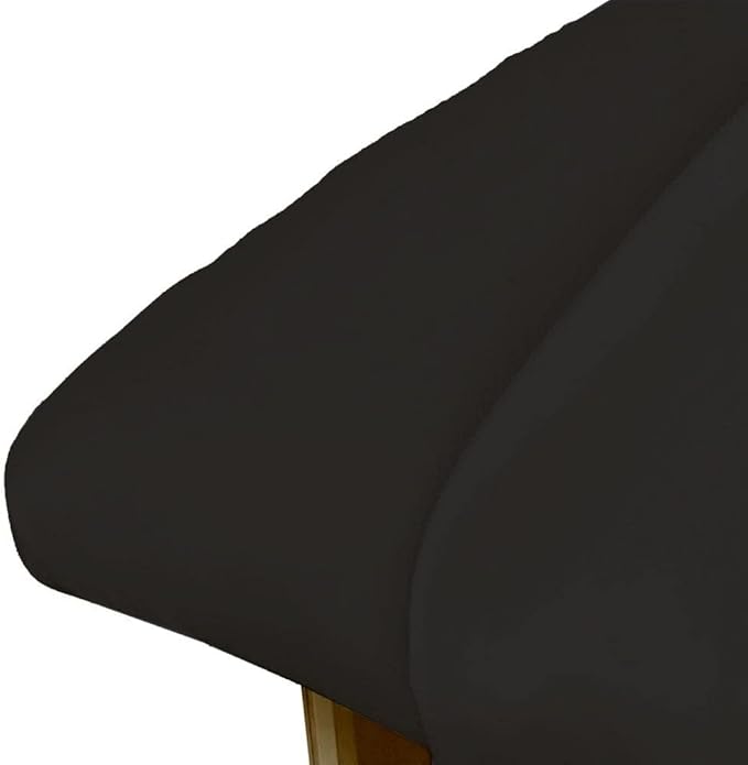 ForPro Professional Collection Premium Microfiber Fitted Sheet for Massage Tables, Ultra-Light, Stain and Wrinkle-Resistant, 36" W x 77" L x 7" H, Black