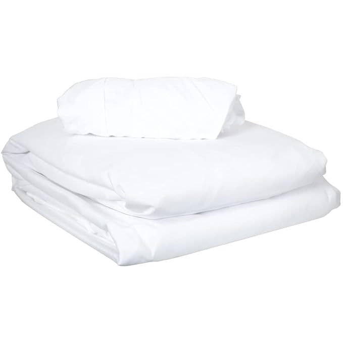 ForPro Professional Collection Premium Microfiber 3-Piece Massage Sheet Set, White, Ultra-Light, Stain, and Wrinkle-Resistant Includes Massage Flat and Fitted Sheet and Massage Face Rest Cover