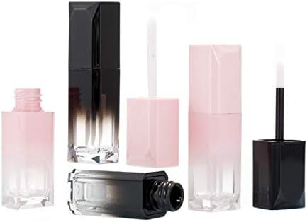 5Pcs 4ml/0.14oz Mini Lip Gloss Tube with Screw Lid Empty Refillable Plastic Lipstick Tube Lip Balm Pipe Lip Gloss Tube DIY Container Jar for Lip Balm Lip Gloss (Black Gradient)