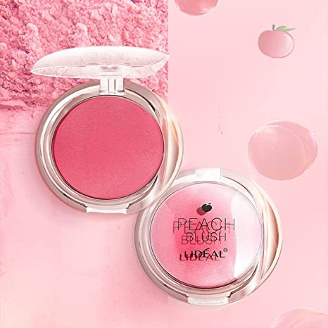 Peach Matte Face Powder Blush Palette, Shimmer Face