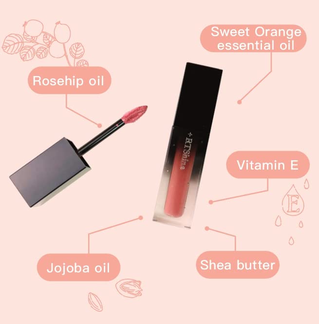 READY TO SHINE Fabulous Hydrating Lip Glow Oil/Lip Gloss-Clean Beauty #103 Nude Red, Nourishing Lightweight Natural Look, Enhances and Deeply Protects Lips, Cruelty Free, 0.14fl/oz.