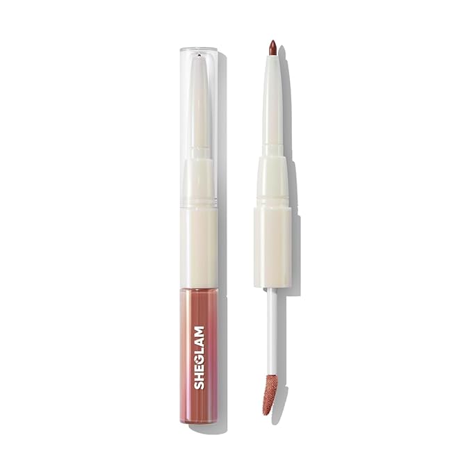 SHEGLAM 2-In-1 Lip Rules Liner & Gloss Pen Long Lasting Plumping Perfect Lip Combo Makeup Set-Case X Case