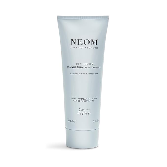 Neom - Magnesium Body Butter | 6.76 Fl Oz (200ml) | Lavender, Sandalwood & Jasmine | Calming Lotion with Essential Oils | 100% Natural Fragrances | Nourish & Soften | Signature De-Stress Scent