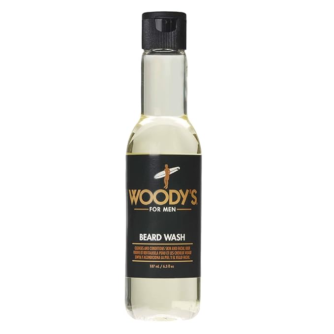 Woody's Energizing Beard Wash for Men, Cleanses and Conditions Skin and Facial Hair, For All Skin Types, 6.3 fl oz