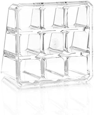 Sooyee Lipstick Organizer,Lipstick Holder,9 Spaces Acrylic Lipstick Case,Cosmetic Display Cases for Lipstick, Brushes, Bottles, and more,Clear