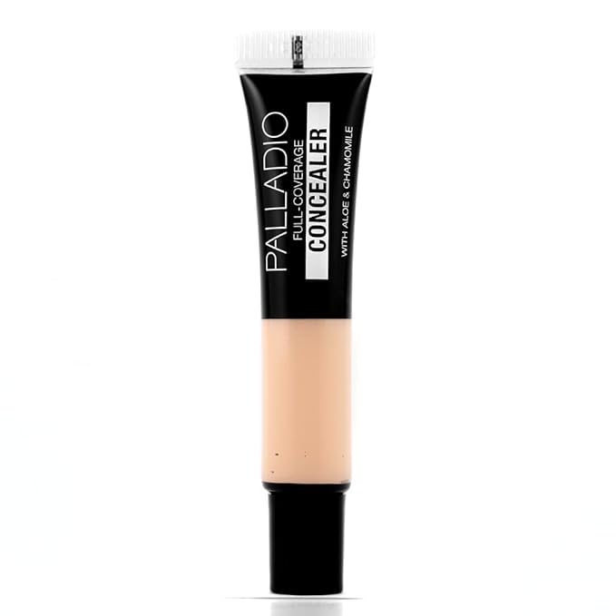 Palladio Full Coverage Concealer, Under Eyes Disguise, Creamy Brush, Custard