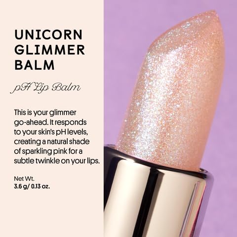 Winky Lux Glimmer Balm, pH, Color Changing Lipstick and Tinted Lip Balm, Vegan & Cruelty Free Lip Balm, Hydrate & Plump, Sheer Pink Lipstick, Unicorn & Rose