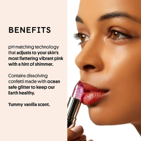 Winky Lux Rainbow Confetti Glimmer Balm & Lavender Confetti Glimmer Balm Duo – pH Activated Color Changing Lip Balms, Hydrating Subtle Sparkle, Vanilla Scent, Vegan & Cruelty-Free