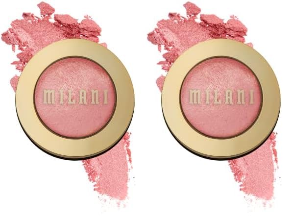 Milani Baked Blush - Dolce Pink (0.12 Ounce) Cruelty-Free Powder Blush - Shape, Contour & Highlight Face for a Shimmery or Matte Finish (Pack of 2)