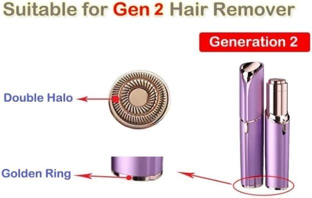 Replacement Heads for Flawless Generation 2, Facial Hair Removal Replacement Heads for Women, Compatible with Finishing Flawless Facial Hair Remover, Double Halo Replacement Heads Gen 2(6 Count)