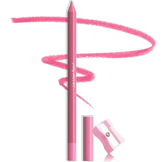 evpct 1Pcs Deep Pink Matte Long Lasting Lip Liner Pencils Makeup for Shaping & Sculpting Lips, No Transfer Long Wear Waterproof Pigmented Lip Liner lipliners Crayon Lipstick Pencil Sharpener 15