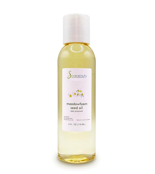 Soapeauty MEADOWFOAM SEED OIL Cold Pressed Unrefined | 100% Pure Natural Meadowfoam Seed Oil for Face & Hair | Moisturizer for Skin, Promotes Hair Growth, Balms | 4 fl oz