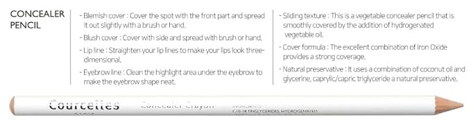 Courcelles Concealer Pencil CC700/CC800, [K-Beauty] Soft type-Natural Cover, (CC800-Natural Beige)