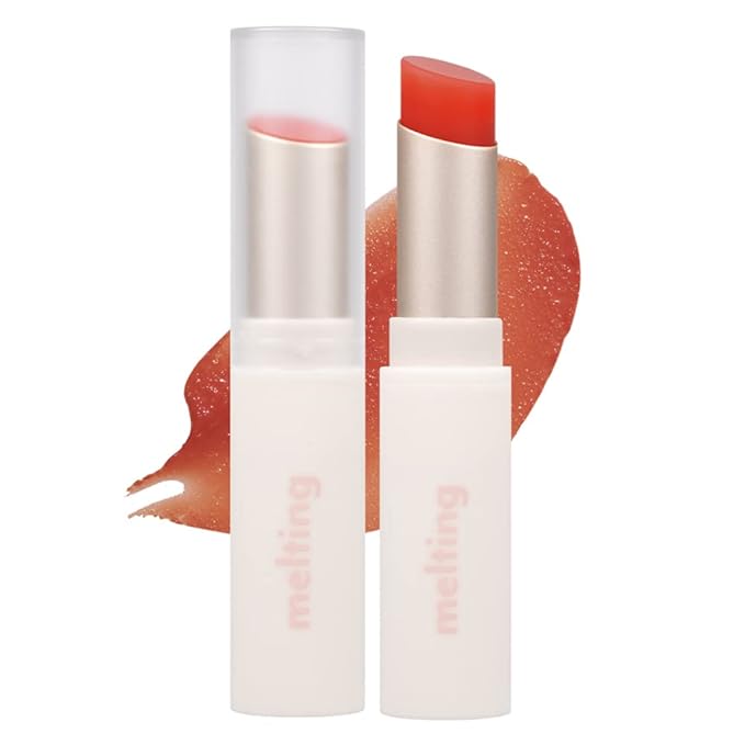 MERZY Glossy Melting Color Lip Balm – Juicy High-Pigment Lip Color with Glossy Shine – Moisturizing Vegan Lip Balm, Coral #02 TANGERINE WISH