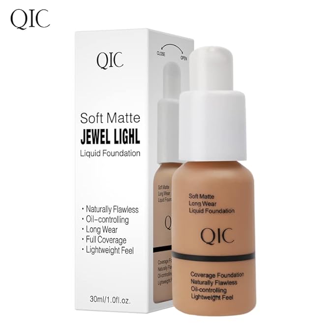 QIC Waterproof Matte Concealer BB Liquid Foundation Cream 101# Porcelain 30ml