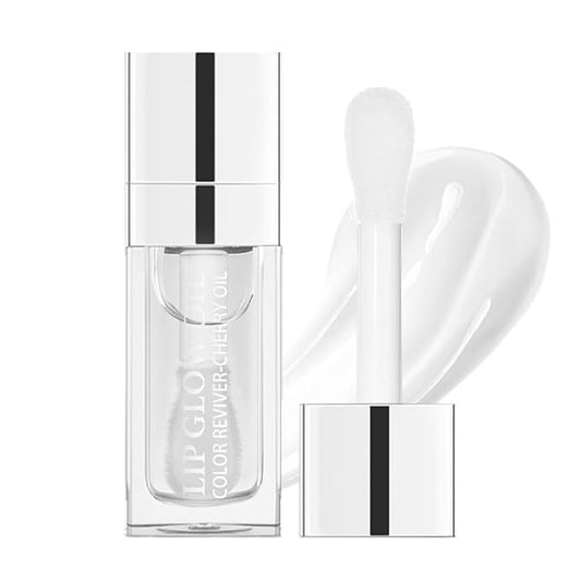 Hydrating Lip Glow Oil, Moisturizing Lip Glow Oil, Nourishing Glossy Transparent Lip Oil, Plumping Lip Oil, Lip Balm, Non-sticky Tinted Toot Lip Balm for Lip Care (Clear)