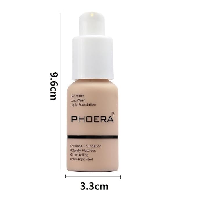 PHOERA Foundation,Flawless Soft Matte Liquid Foundation Oil Contro Warm Peach)
