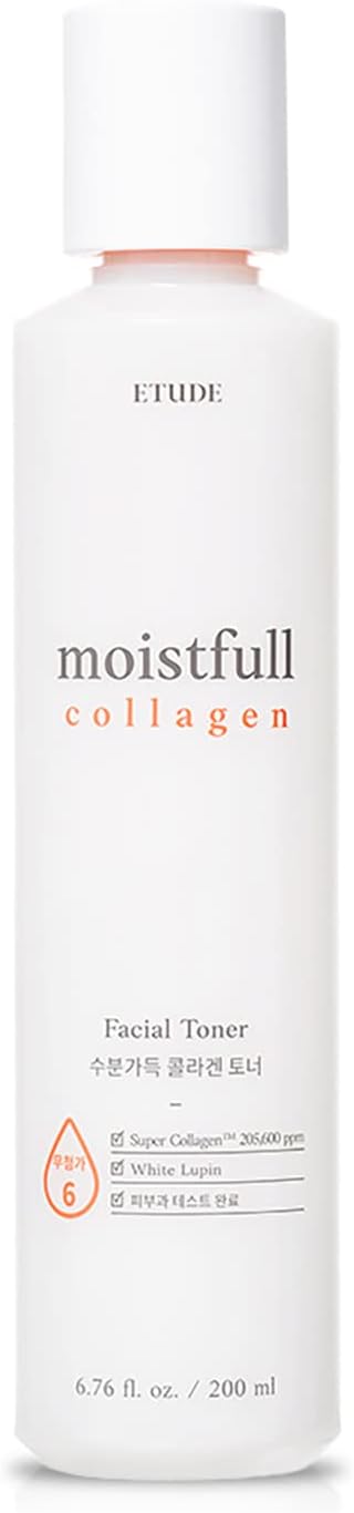 ETUDE Moistfull Collagen Toner, 6.76fl.oz (200ml) (21AD) | Water Essence Type Toner to Hydrate and Keep Your Skin Moistured