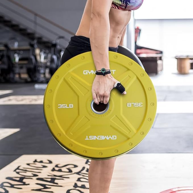 GYMENIST Bumper Plates is Made for 2 Inch 10 LB 55 LB