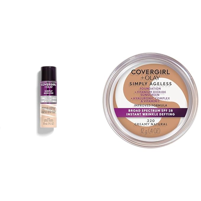 Covergirl + Olay Simply Ageless 3-in-1 Liquid Foundation, 0.44 Fl Oz