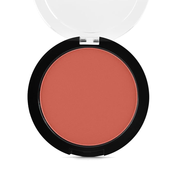 Palladio Matte Blush, Brushes onto Cheeks Smoothly, Soft Matte Look and Even Finish, Flawless Velvety Coverage, Effortless Blending Makeup, Flatters the Face, Convenient Compact, Toasted Apricot