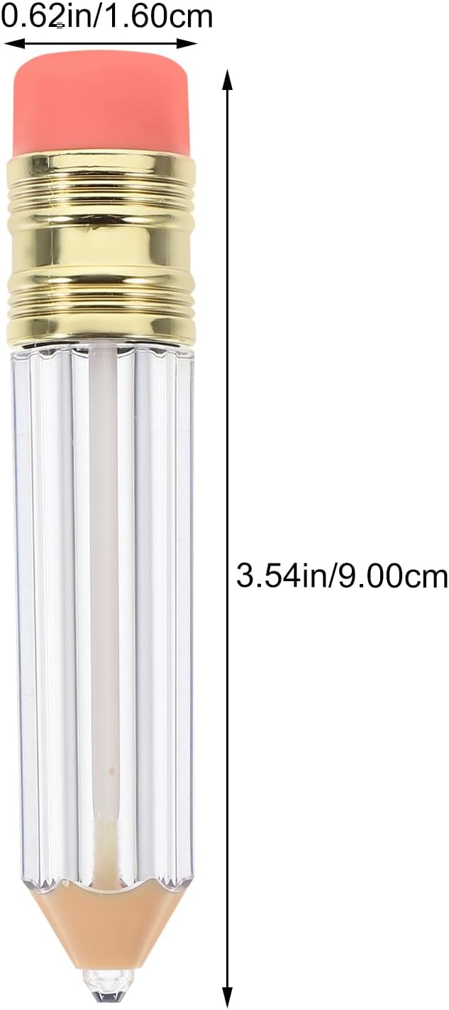 Garneck 12pcs Pencil Shaped Empty Lip Gloss Tubes 5ml Refillable Gloss Bottles For Diy Cosmetics Clear Mini Lip Oil Containers Novelty Lip Glaze Bottles For Women Girls