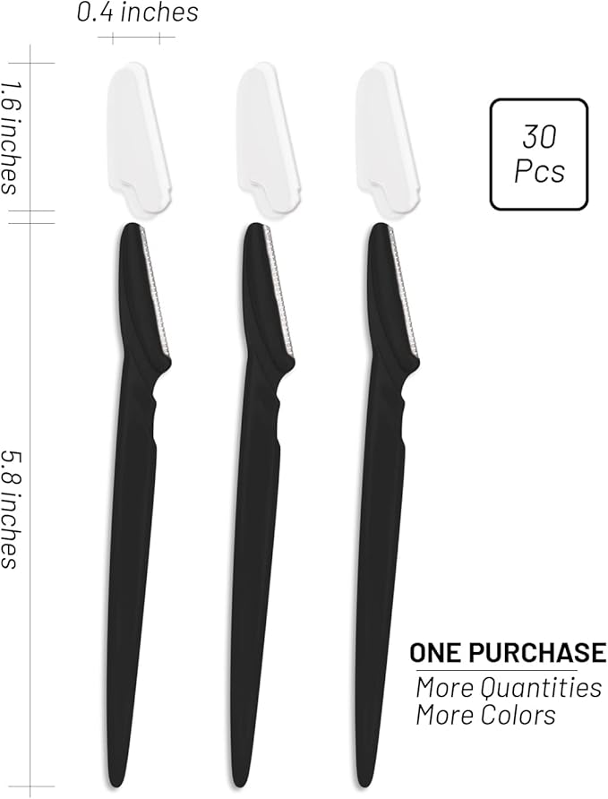 MoHern Dermaplaning Tool for Face, 30 Pcs Dermaplane Razor for Face, Multipurpose Face Razors for Women and Men, Black