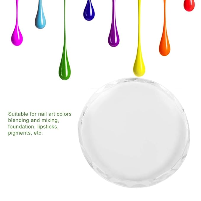 Glass Nail Art Palette Transparent Paint Drawing Colorful