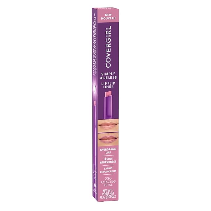 COVERGIRL Simply Ageless Lip Flip Liner, Amazing Petal, Pack of 4