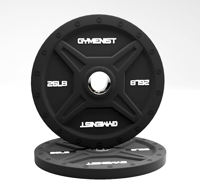 GYMENIST Bumper Plates is Made for 2 Inch 10 LB 55 LB