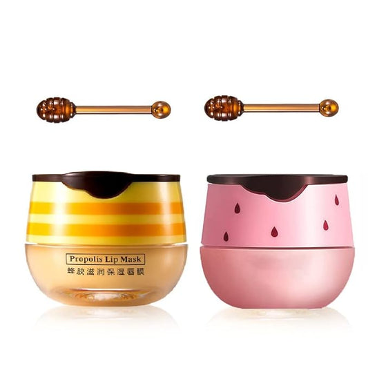 2PCS Bee Lip Balm Honey Pot, Sleeping