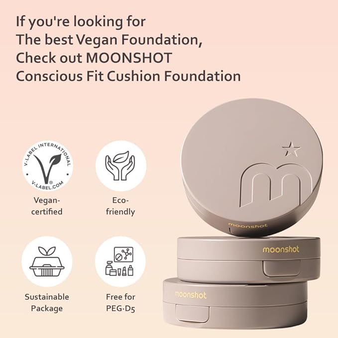 MOONSHOT KOREA Conscious Fit Cushion Foundation Flawless Coverage,Glass