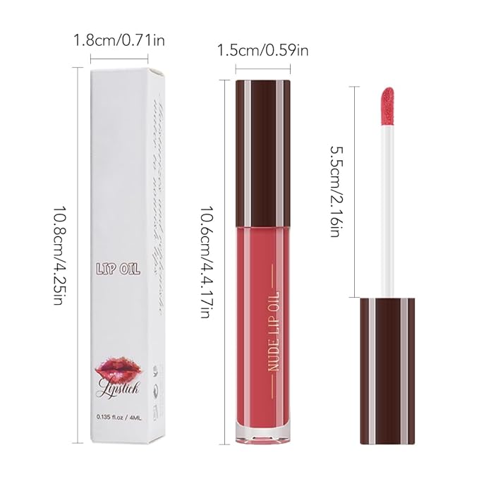 Hydrating Lip Glow Oil, Plumping Lip Oil, Tinted Lip Plumper Gloss,Younger-Looking Lips | Nourishing Long Lasting Non-Sticky Hydrating & Smoothing Lip Treatment Cruelty Free 06#