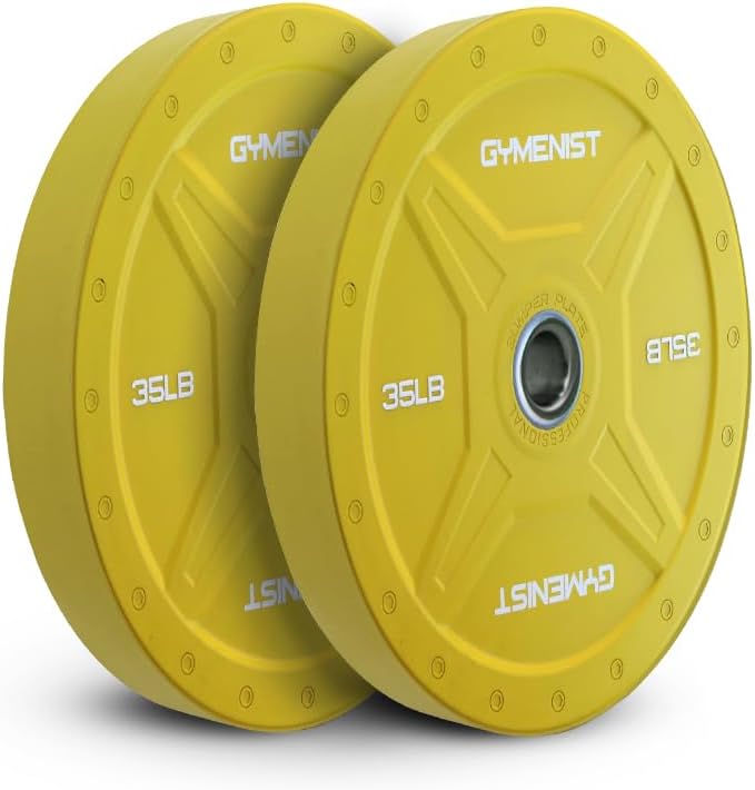 GYMENIST Bumper Plates is Made for 2 Inch 10 LB 55 LB